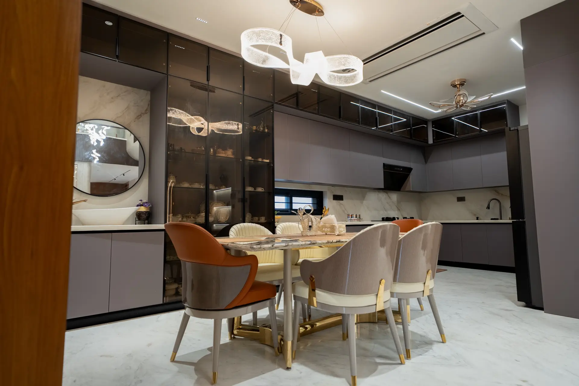 Dining area and kitchen delivered under Simplify Home's project management consultancy in Hyderabad